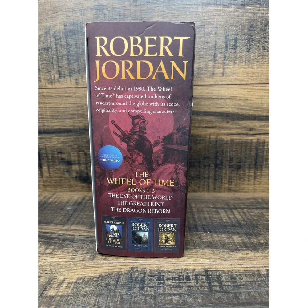 Wheel of Time 3 Paperback Box Set Eye of the World Great Hunt Dragon Reborn Slip